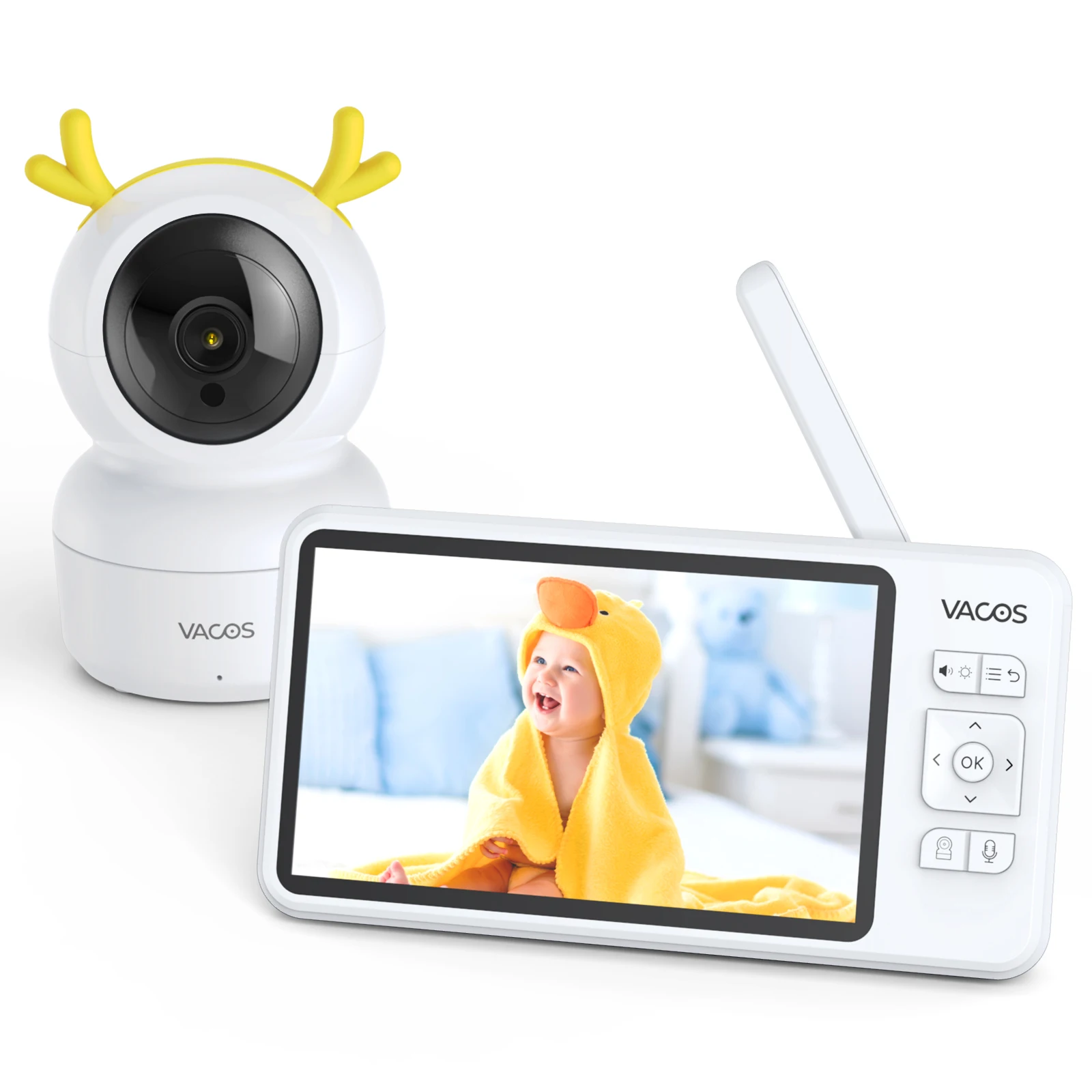 Smart WiFi Baby Monitor 720p with Two-Way Audio Wireless CCTV Camera Remote Viewing Temperature Detection Motion Detection