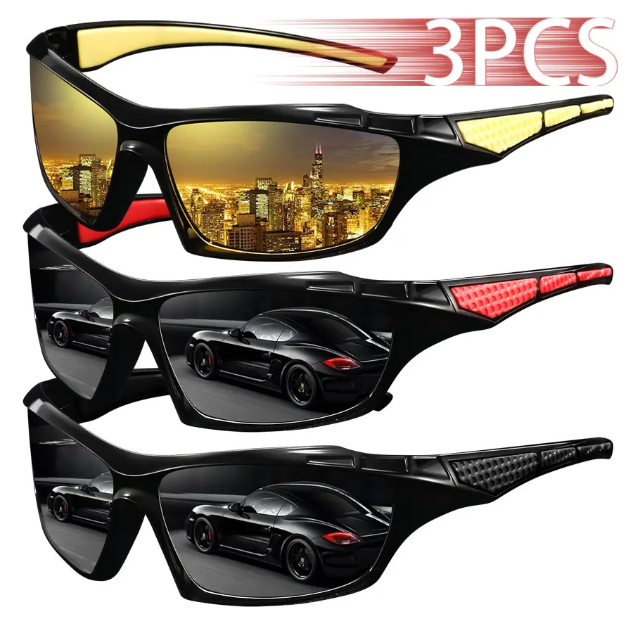 3 pezzi moda UV400 occhiali di sicurezza uomo donna corsa occhiali da sole alpinismo bicicletta occhiali MTB occhiali sportivi all'aria aperta