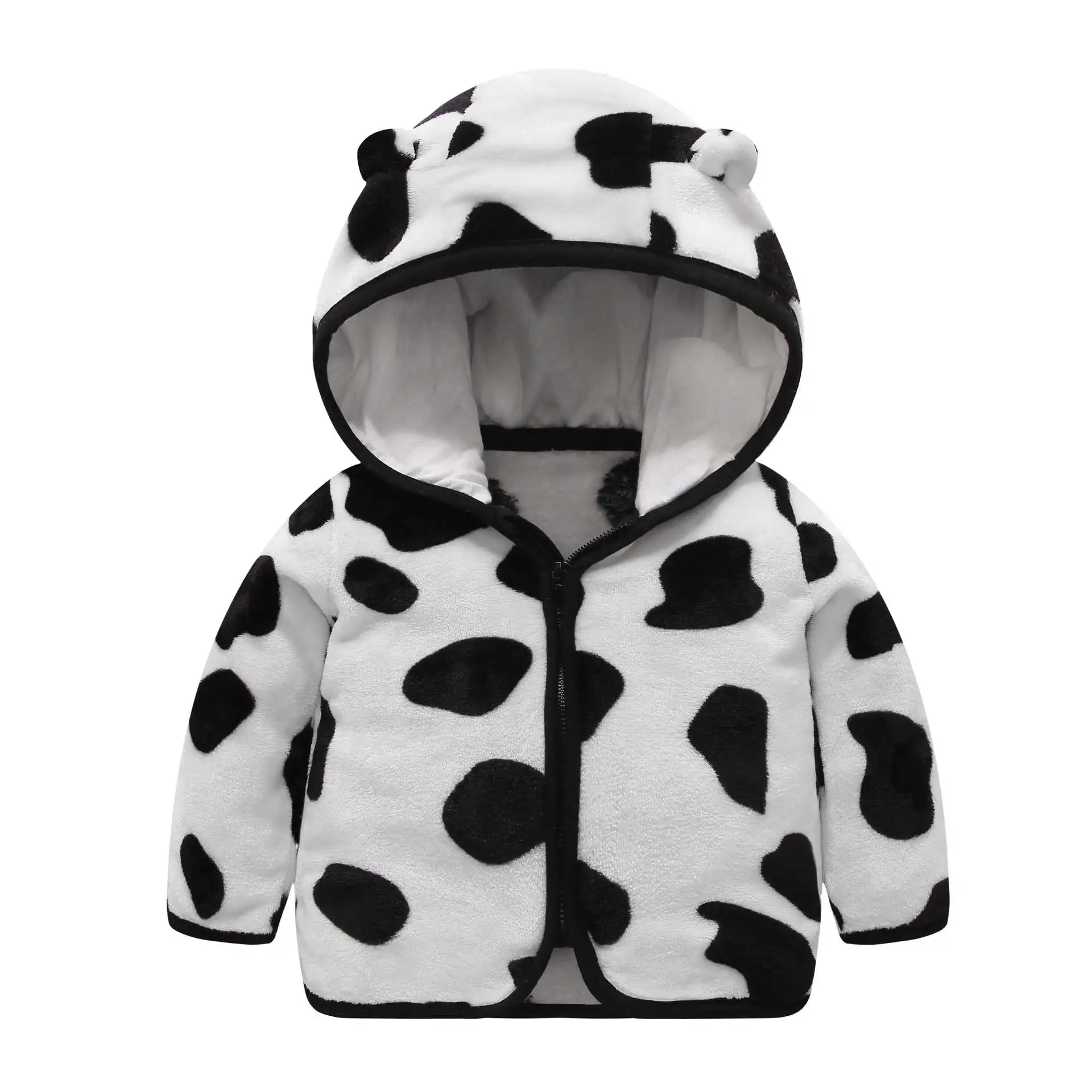 Autumn Winter Childrens Coral Fleece Coat Thick Warm Hooded Long Sleeve Baby Boys Outerwears Plus Velvet Kids Boys Jacket