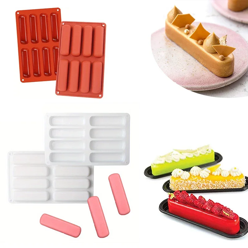 Finger Biscuit Silicone Mould Non-stick Cereal Chocolate Bar Mold for Muffin Soap Resin Easy To Use Durable Cookie Baking