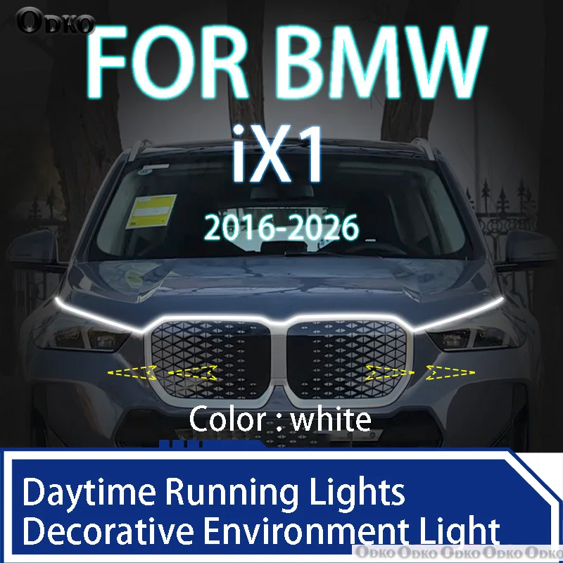

For BMW iX1 2016-2026 Newly upgrade LED Daytime Running Light Scan Starting Car Hood DRL Guide Decorative Ambient Lamp 12V