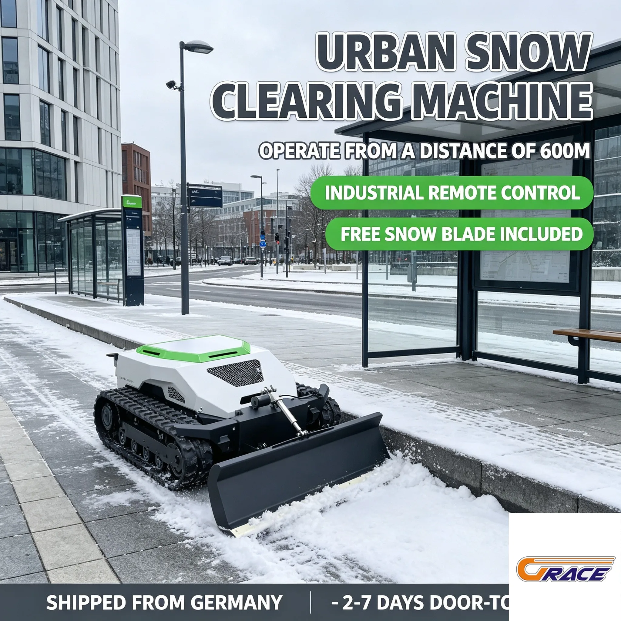 All Terrain Robot Lawn Mower Remote Control Crawler Free Snow Shovel 7 Days Delivery For Garden Driveway Snow Clear