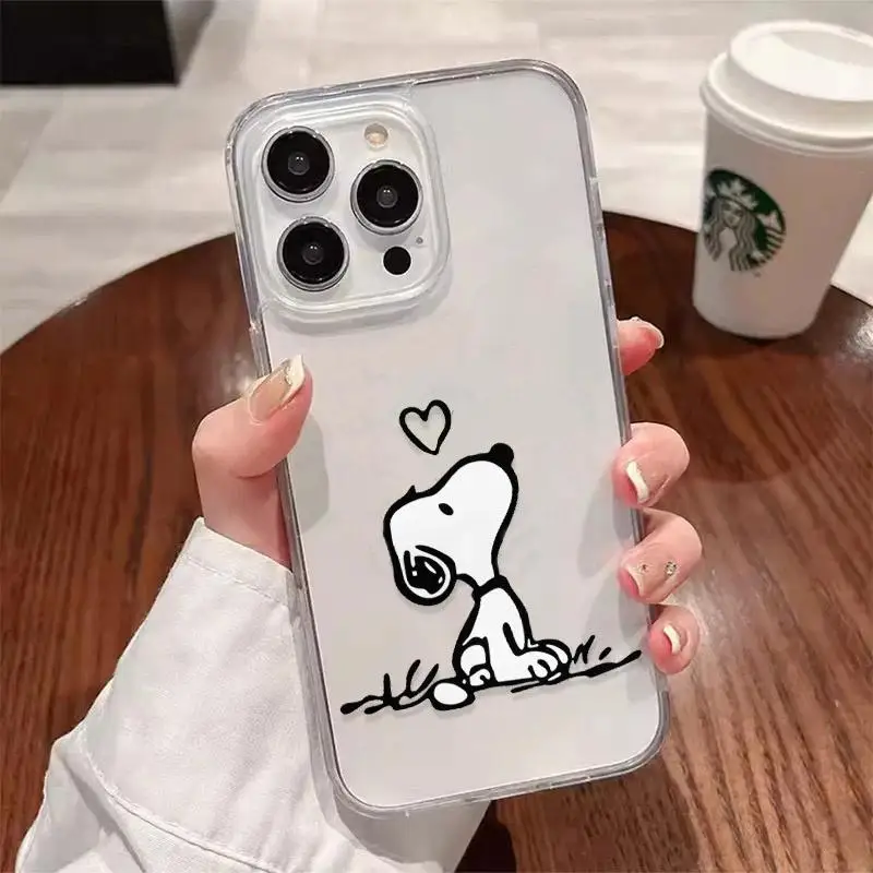 Cartoon Cute S-Snoopy Phone Case For iPhone 16E 11 12 13 14 15 16 17 Pro Max Plus XR X XS Max 8 7 6 6S PLUS Cover  Cover