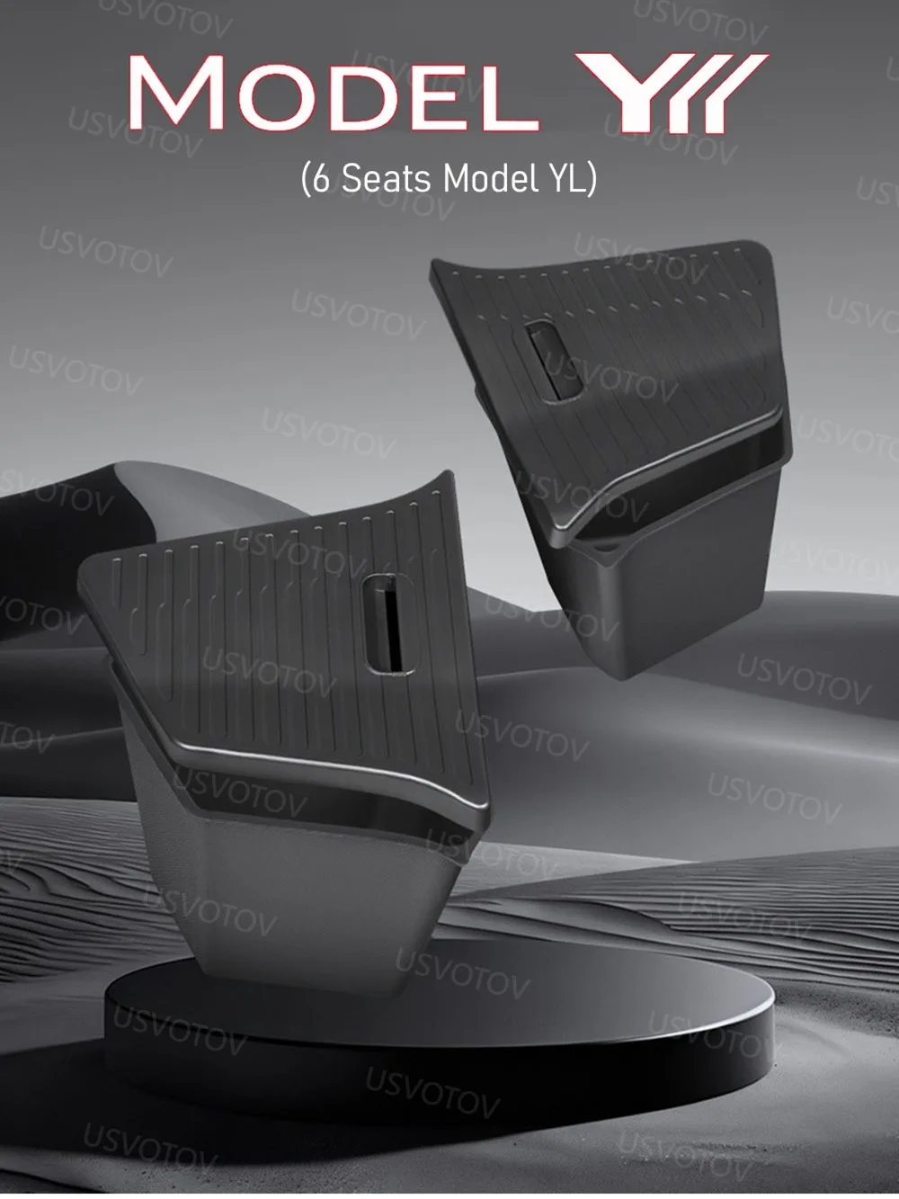 Kofferraum-Aufbewahrungsboxen für Tesla Model YL [6-Sitzer] TPE Wasserdichte Kofferraum-Organizer-Boxen Matte Innenraum-Aufbewahrungszubehör – Detail 10