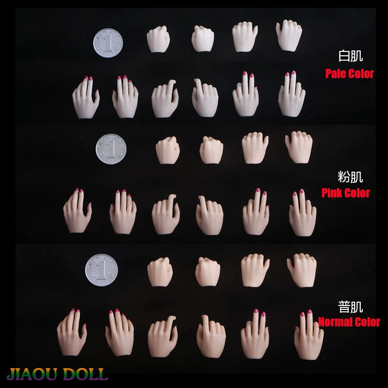 5 Pairs 1/6 Scale Female Pale Suntan Skin Hands Type Hand Model for 12 inch PHICEN women doll action body