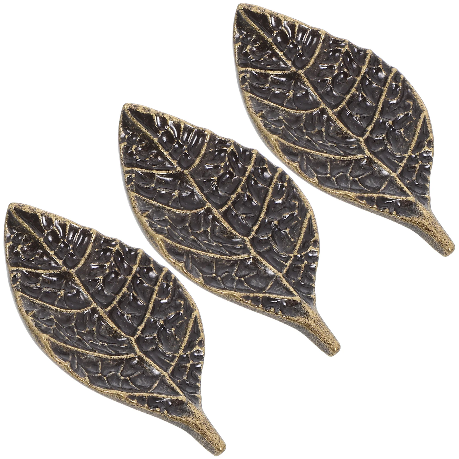 3 قطعة شكل ورقة مقابض للخزانة ديكور المنزل درج يسحب خزانة مضمد خزانة مقابض لقطع الأثاث ورقة شكل مقبض مقابض #6