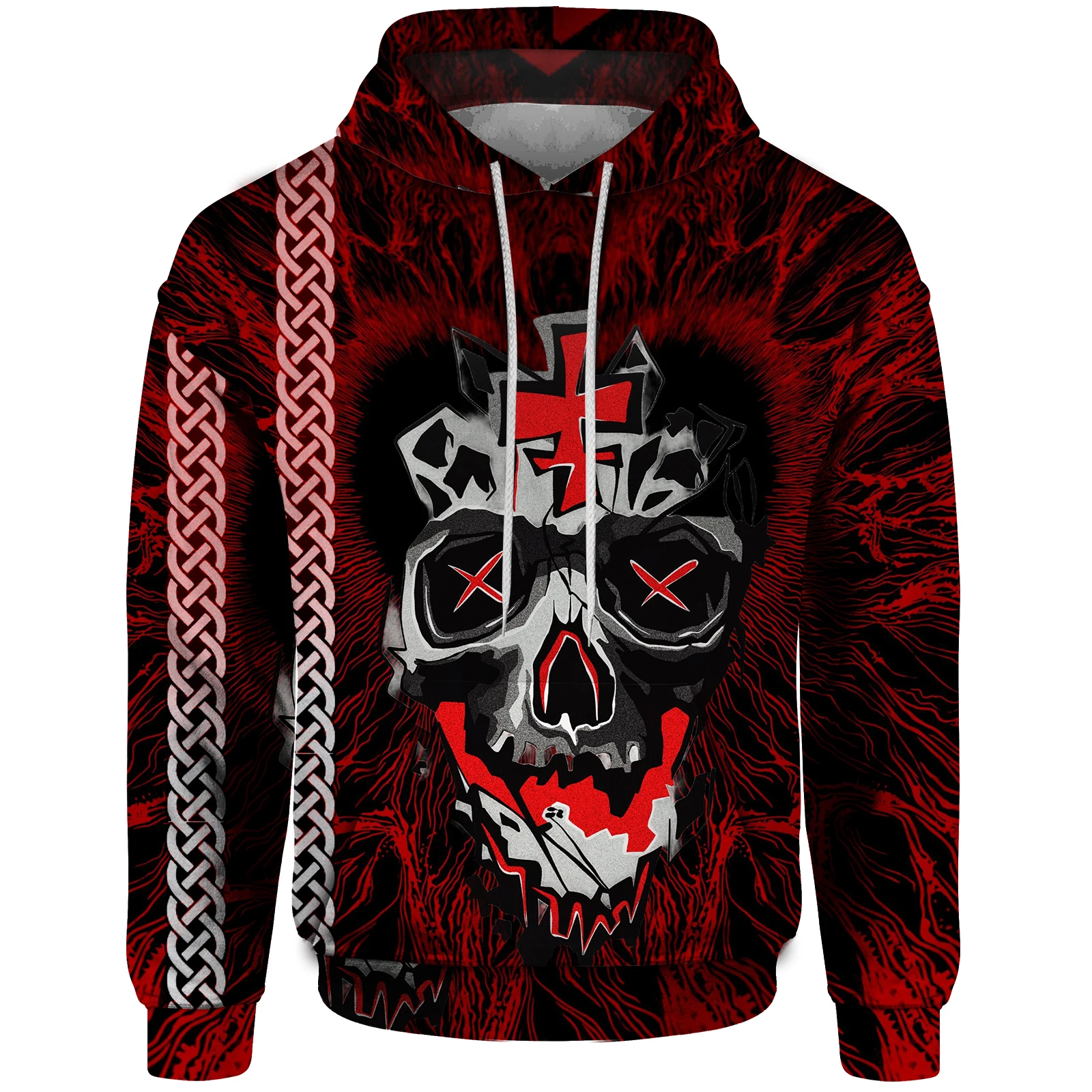 New Halloween Fall Winter 2024 Cool Fashion Athleisure Hoodie Comfort Sweatshirt Men's Sweatshirt 3D Printed Skull Pattern