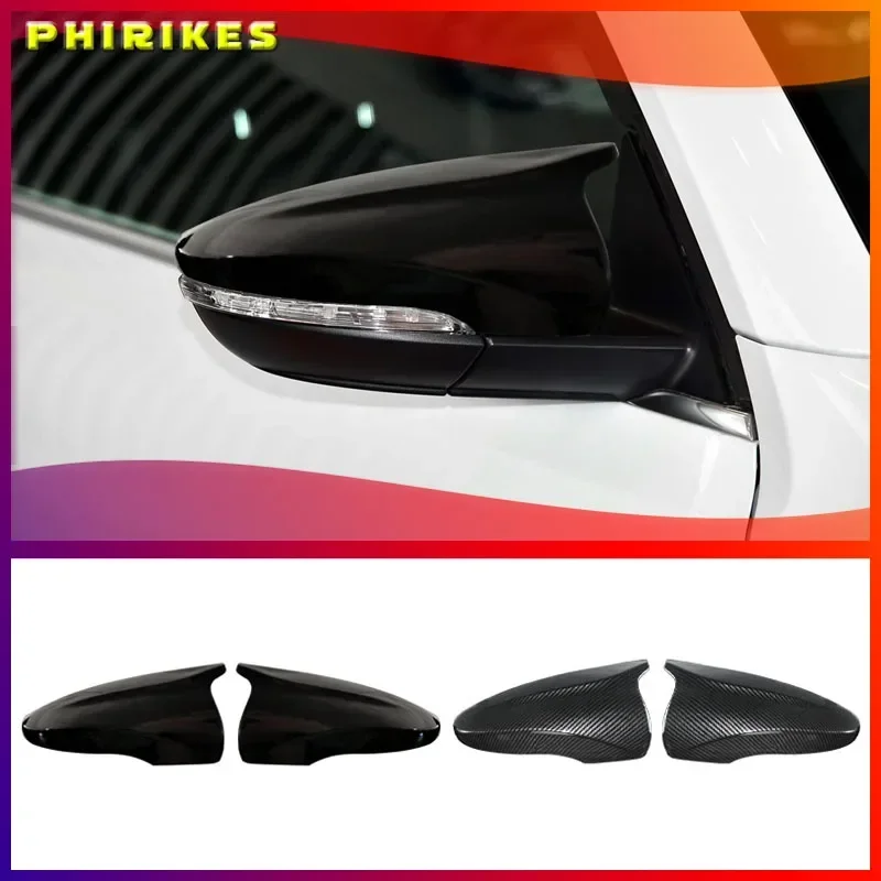 For VW JETTA MK6 Volkswagen Passat B7 Scirocco Beetle CC Eos Replacement Side wing mirror cover cap Carbon Fiber Pattern Black