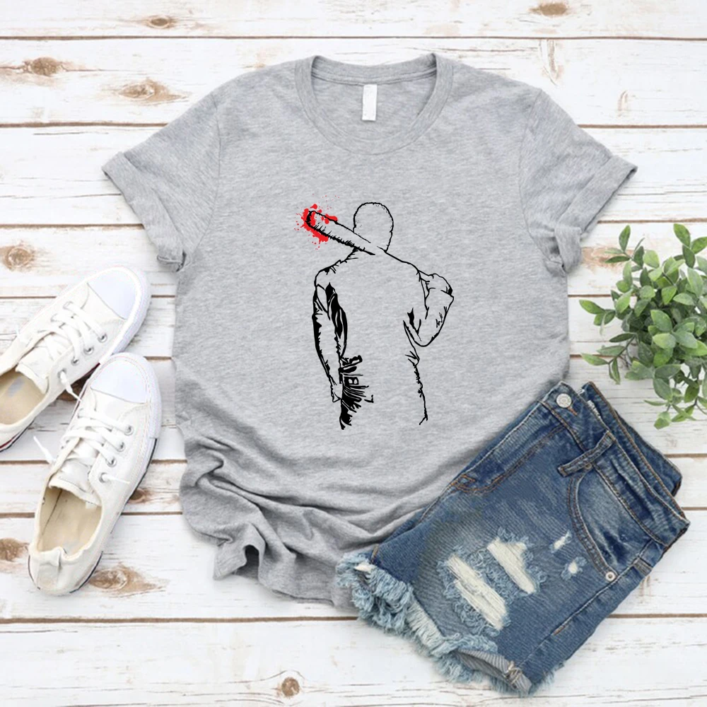 Negan Lucille T Shirt The Walking Dead Unisex T-Shirt Graphic T Shirts Men Short Sleeve Tshirts Cool Casual Streetwear Tops Tee