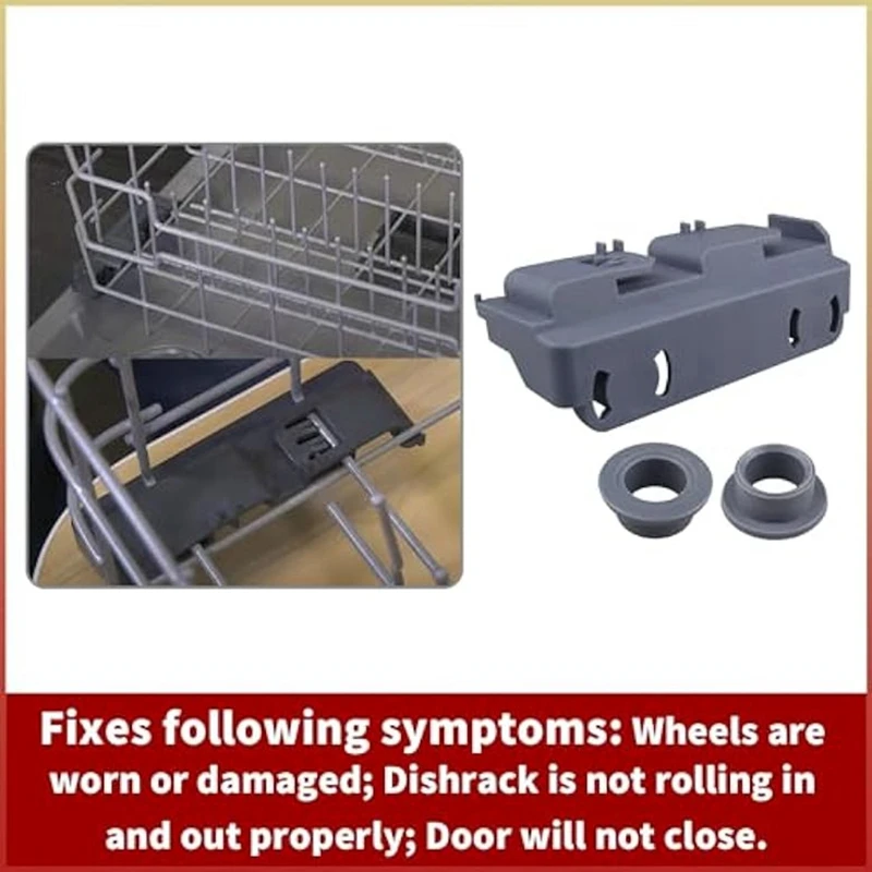 4Pack WD28X27241 Dishwasher Baskets Rack Carrier And Roller Kit Replacement Part For Dishwasher Lower Rack Wheels