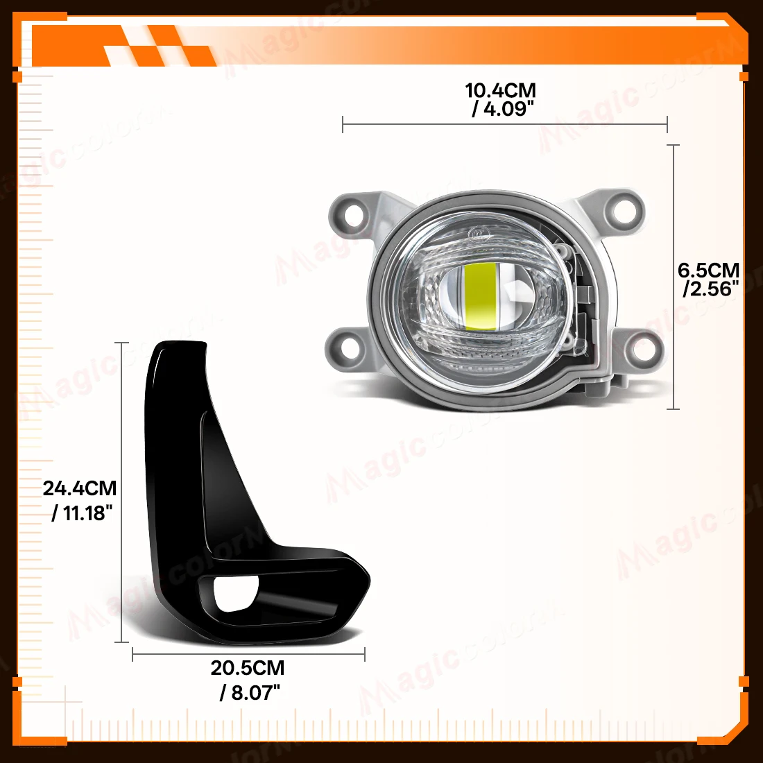 LED Yellow White Foglamp Headlight For Toyota Hilux Revo 2020 2021 2022 Car Fog Light Assembly With Cover Wires Switch Accessori - view 3
