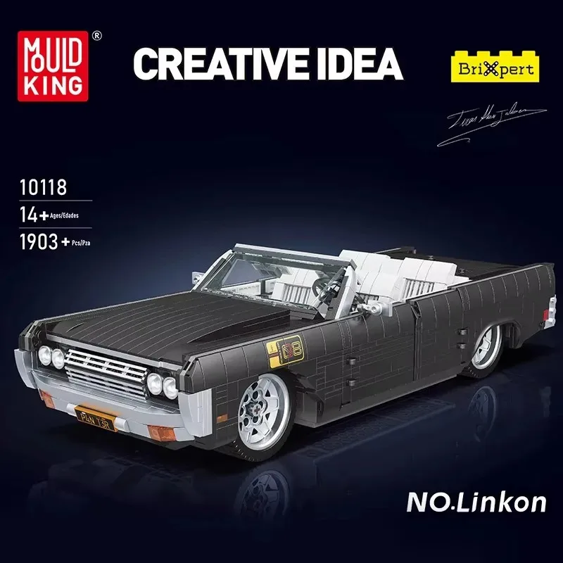 

Classic Mould King 10118 Technical Car Building Block 1964 Continental Sport Racing Model Toys Assembly Brick Kid Christmas Gift
