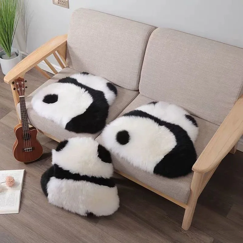 

New Imitation Fox Fur Cartoon Panda Cushion For Living Room Decoration