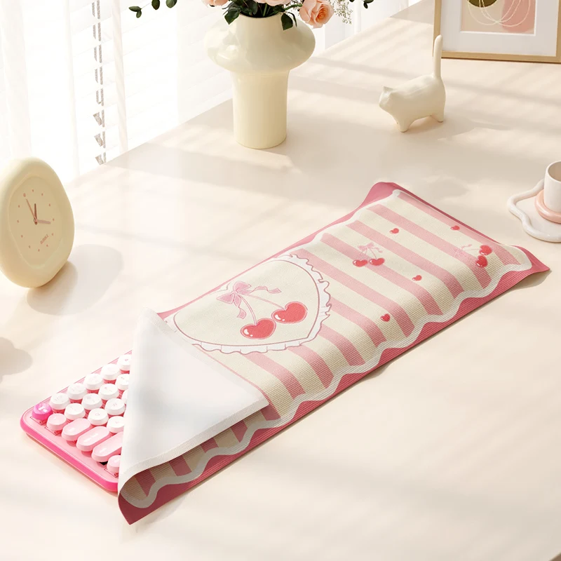 Cute Pink Keyboard Dust Cover - Kawaii Style Keyboard Protector Dustproof Laptop Cover Aesthetic Tablet Desk Decor Dust Shield