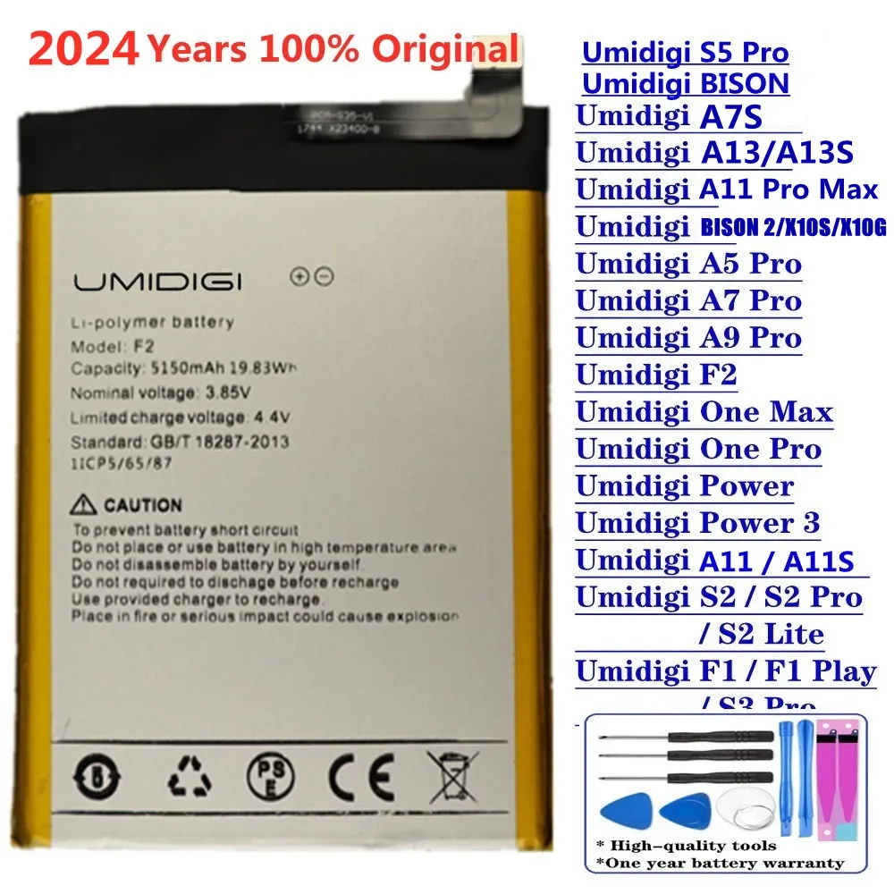 2024 Original Battery For UMI Umidigi A5 A7 A7S A9 Pro A11S A11 Pro Max Bison GT2 X10S X10G F2 G1 Power 3 S2 Lite Z2 S3 S5 Pro