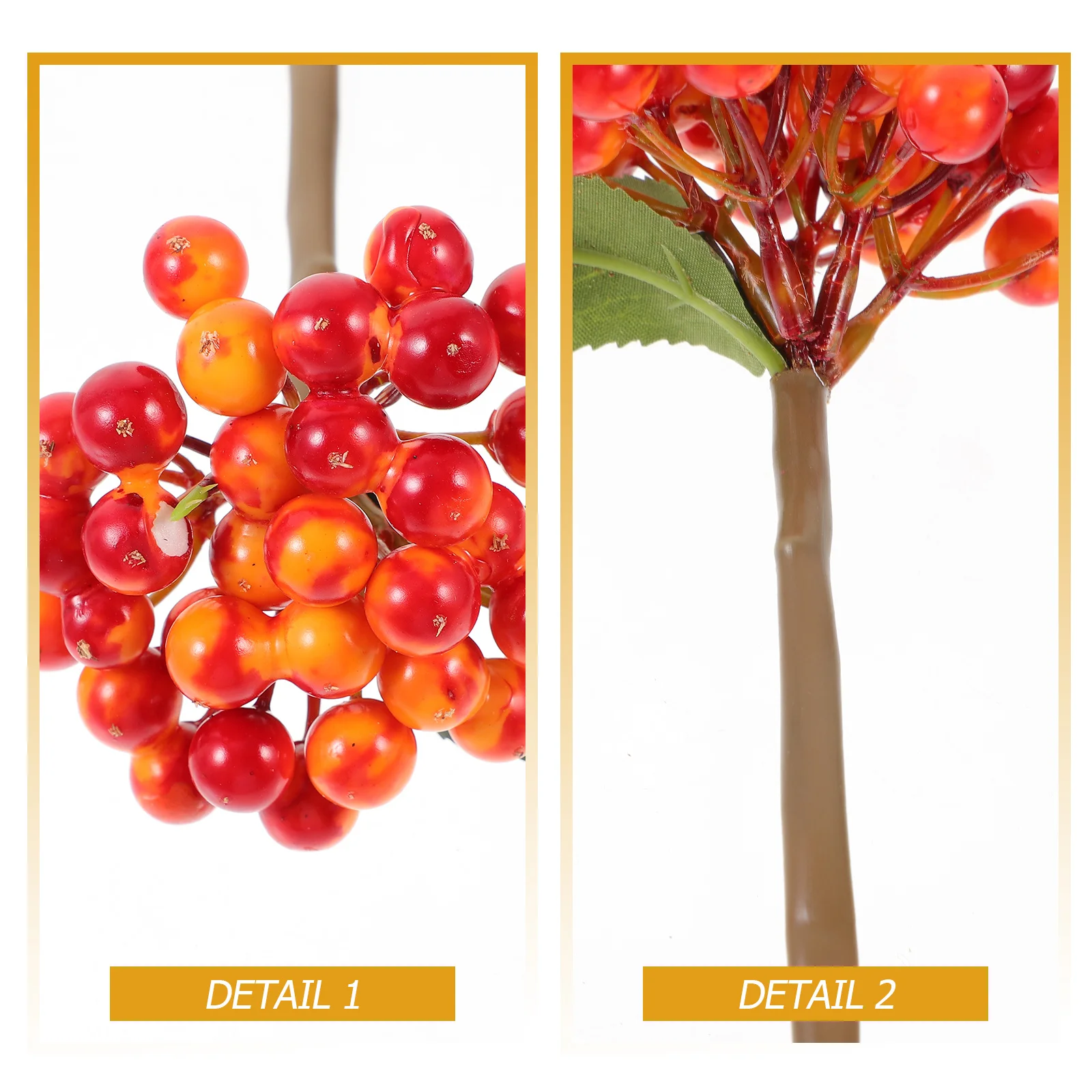 

5pcs Artificial Stem Decor Simulation Stems For Vase Christmas Wreath Diy Fake Berry Branches Thanksgiving Decoration Home Party
