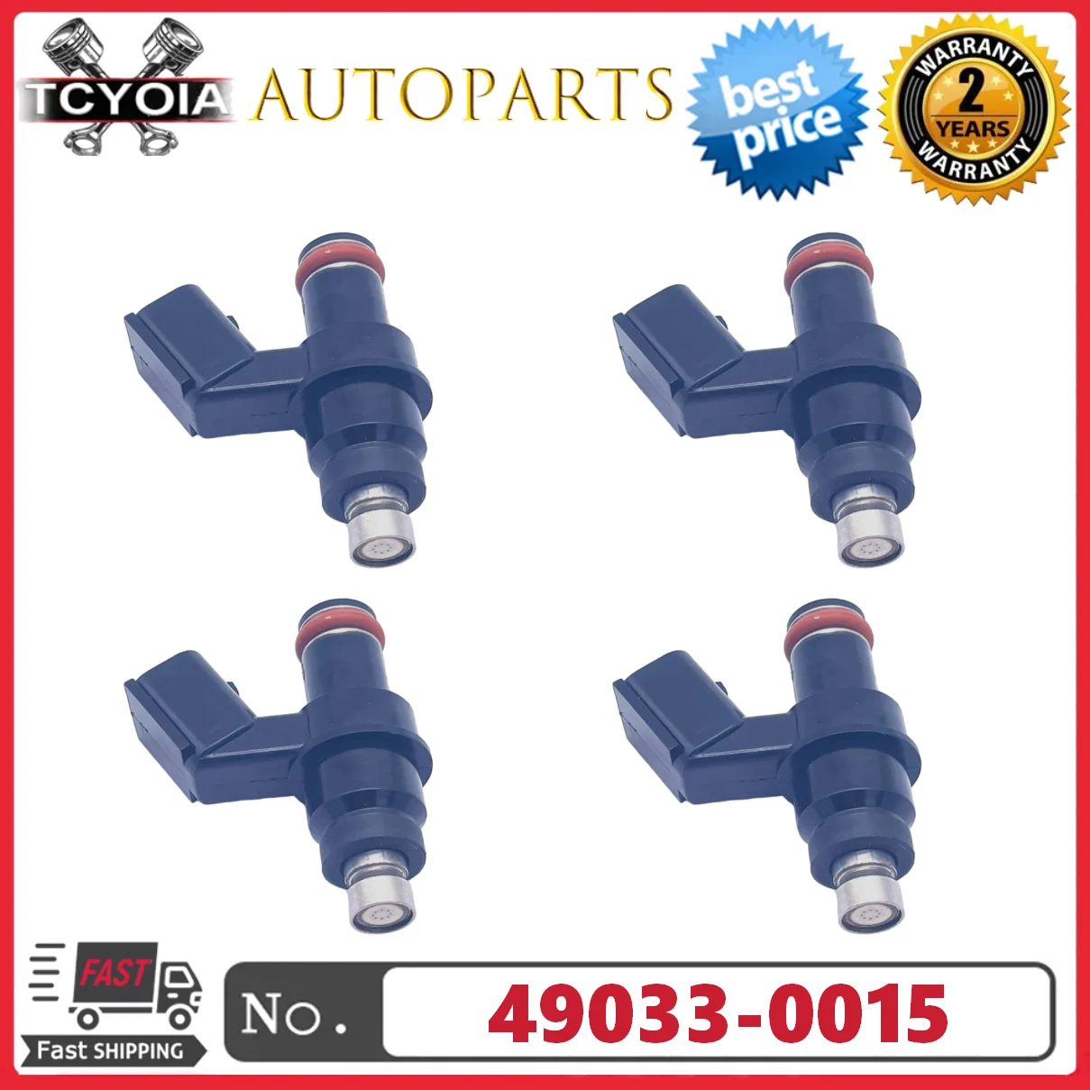 4pcs Fuel Injectors 49033-0015 490330015 For 2007-2012 Kawasaki Ninja ZX6R ZX600R Monster Energy