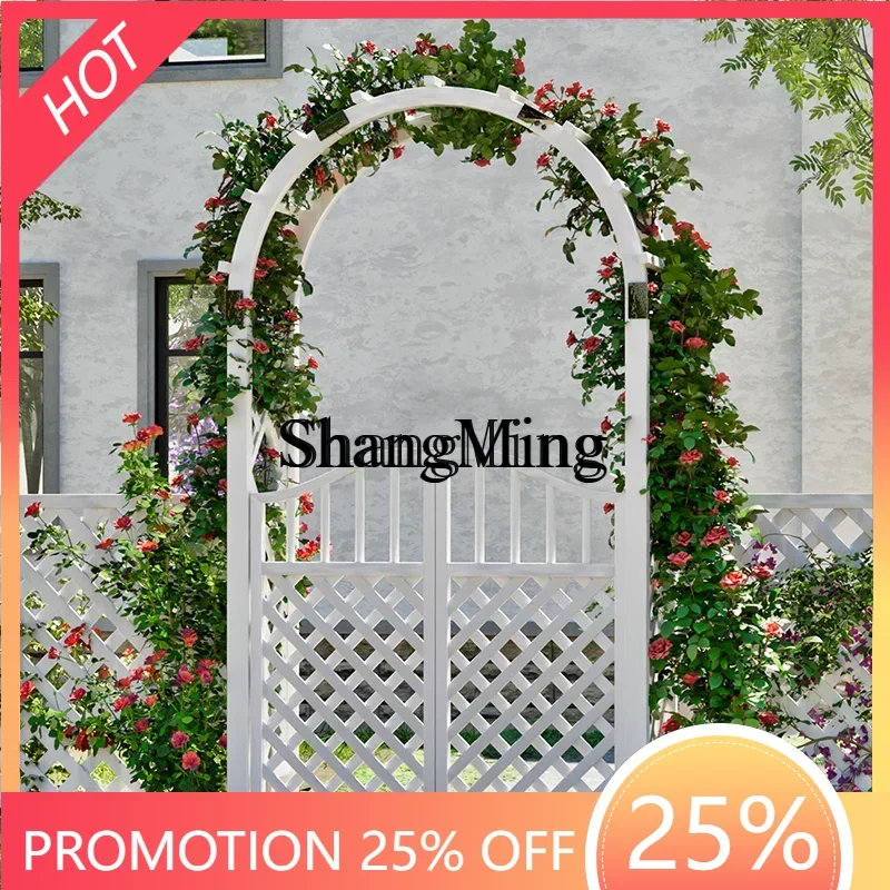 

ZYY courtyard anticorrosive wooden door gardening double open fence door yard wooden fence garden door