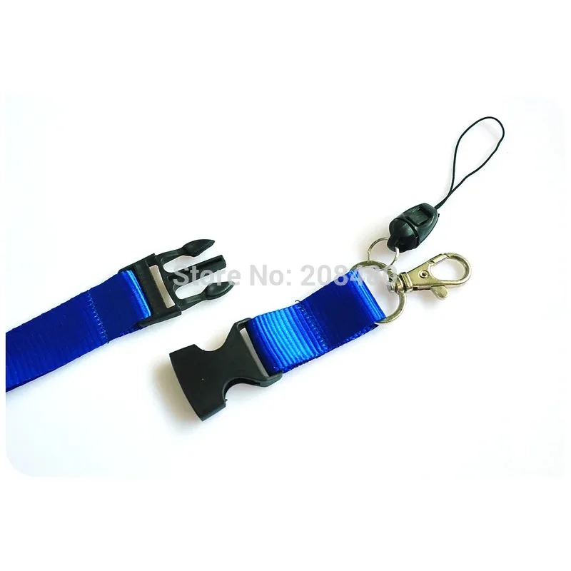 Hot Key Chain Neck Straps Plain Royal Blue Color Lanyard Necklace Cell Phone Holder ID Badge Holder 6pcs/lot Wholesale Lanyards