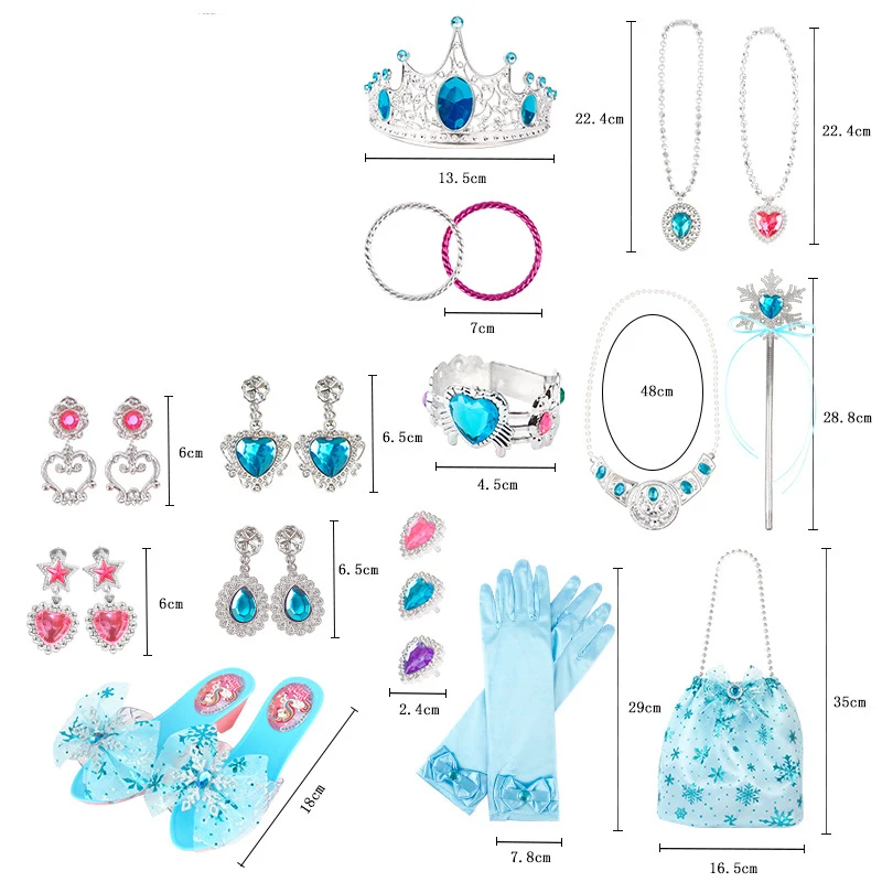 Mädchen Prinzessin Spielen Zuhause Schmuck Schöne Zauberstab Kristall Schuhe Krone Halskette Ring Tasche Set DIY Dress Up Spielzeug Geburtstag Geschenke