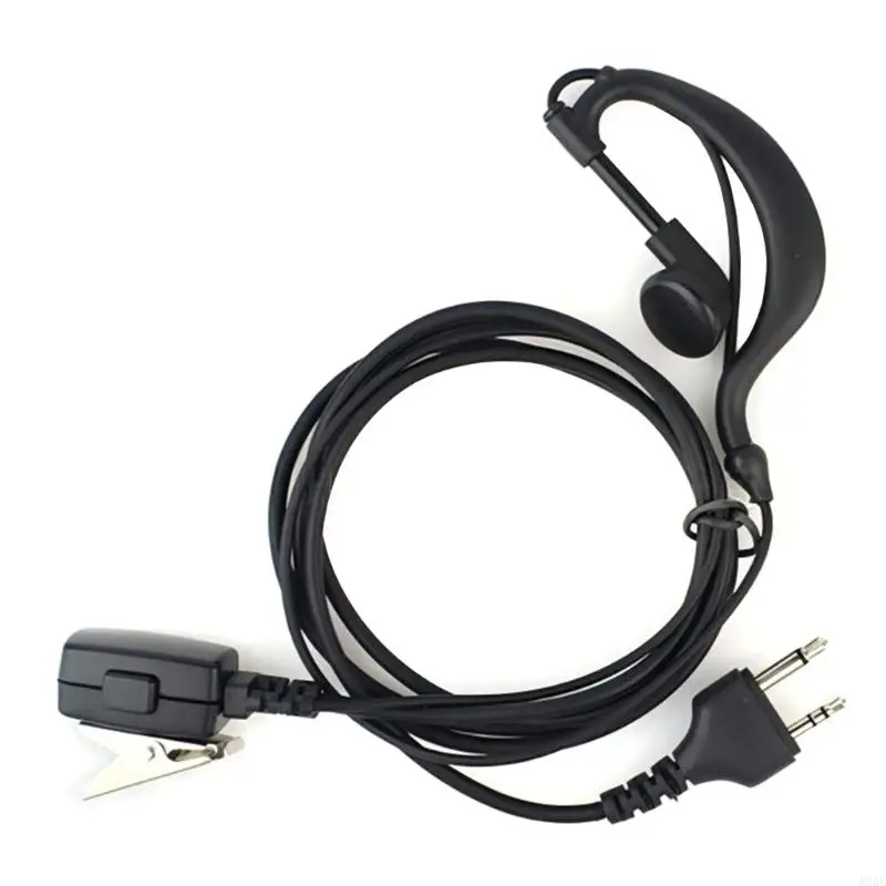 Radio Communication Earpiece with Over Ear Hook, Two Pin Port and Clip Control Module for LXT80/110 Security Patrol and 896C