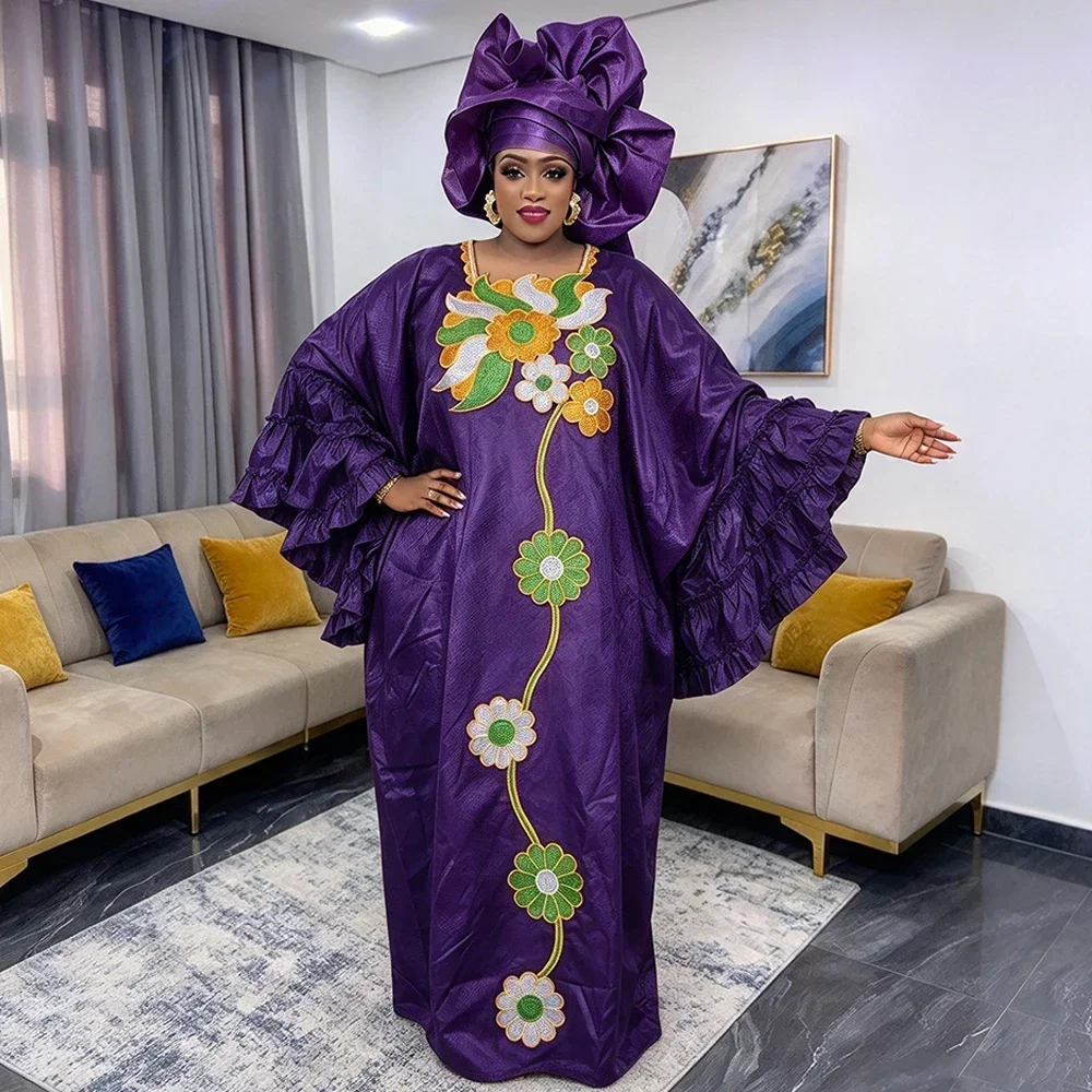 Plus Size African Clothes for Women Dashiki Ankara Embroidery Evening Bazin Rich Design Wedding Party Dresses Christmas Gowns