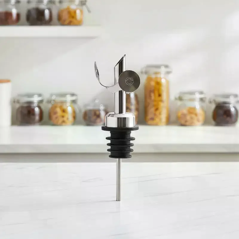 Stainless Steel Bottle Stopper Pourer With Funnel Stainless Steel Oil Bottle Stopper Leakproof Olive Oil Dispenser Cooking Tools