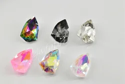 72pcs wholesale glass beads Shield shape rhinestones faceted gem stones glass crystals for crafts clear AB 15mmx24mm