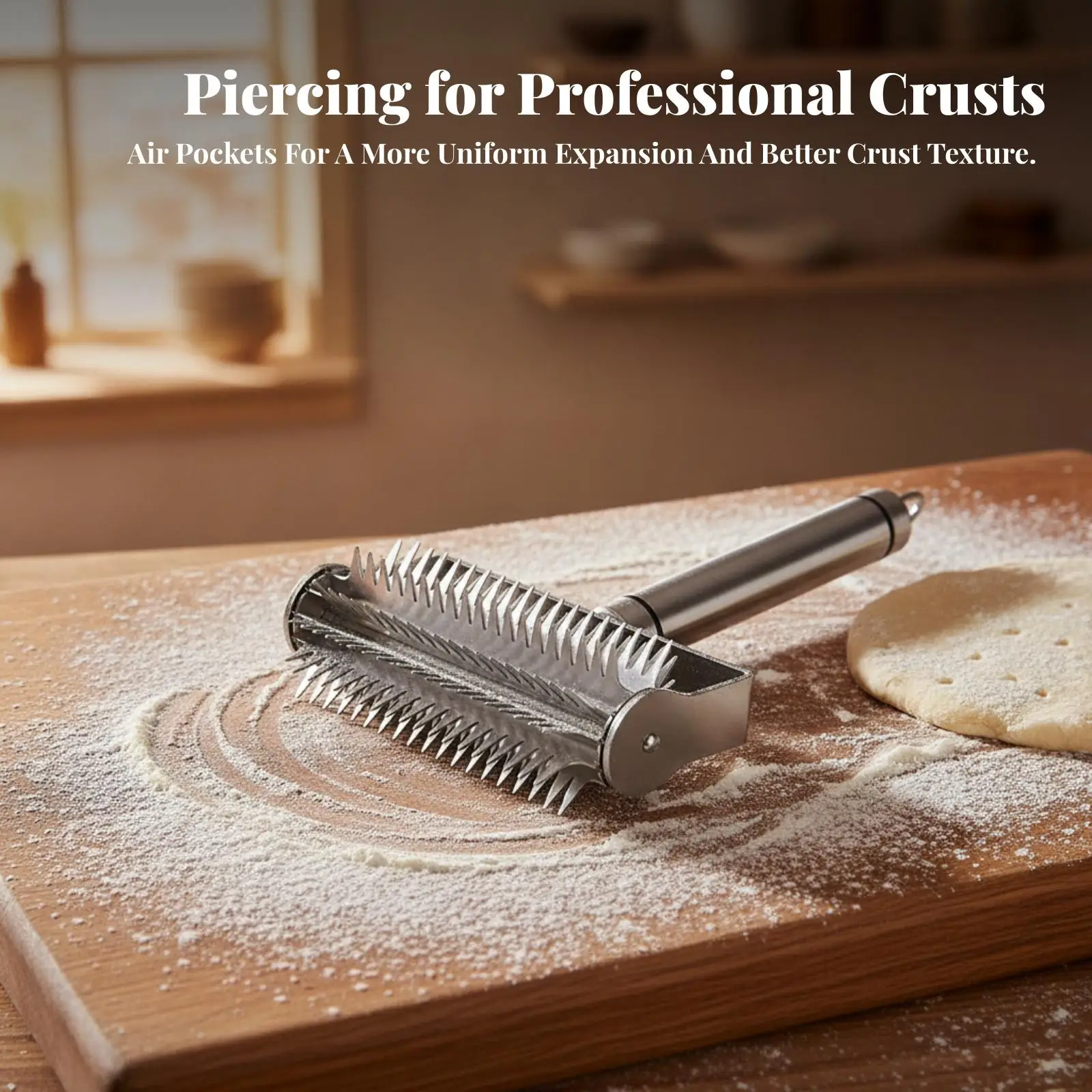 Professional Pizza Docker | Smooth Ergonomic Handle, Convenient Hanging Loop,