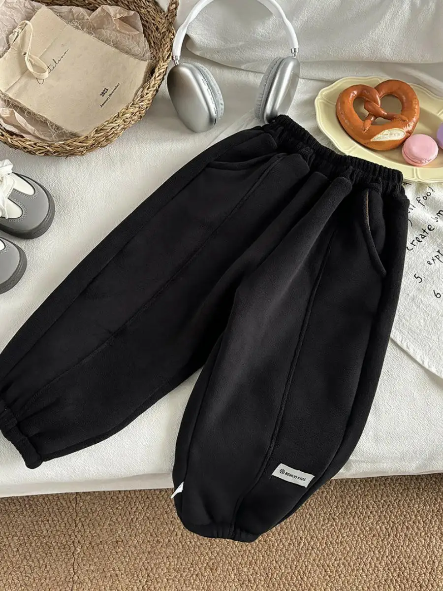 Thiened Fce Kinderhose, bequeme, warme Winterhose für Jungen und Mädchen, lange Hose mit verstellbarer Bündchen
