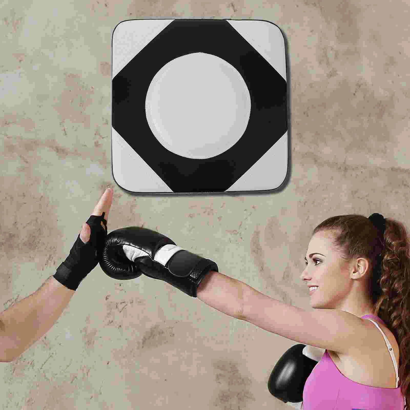 Boxing Wall Pads 30x30cm Black White Thick PU Impact Absorption Sturdy Stitching No Hole Needed Punching Pad Home Gym