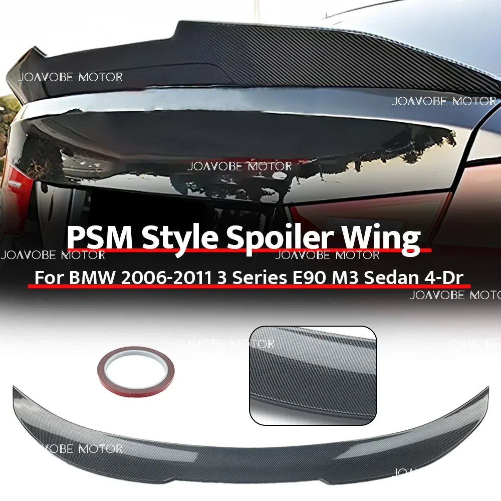 

Glossy Carbon Fiber PSM Style Rear Spoiler Wing For 2006-2011 BMW 3 Series E90 4-Door Sedan