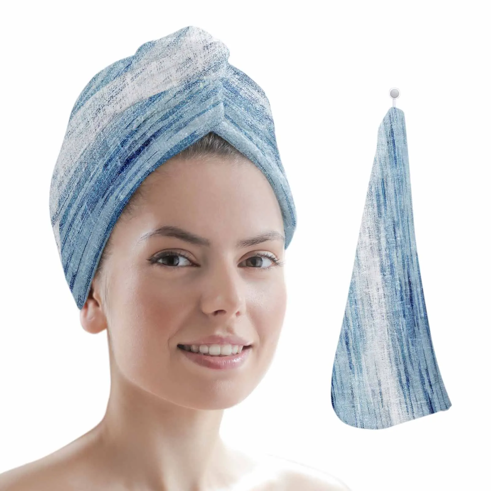 Retro Texture Gradient Quick-dry Hair Towel Cap Girl's Hair Drying Hat Bath Hat Microfiber Towel Hair Dry Cap