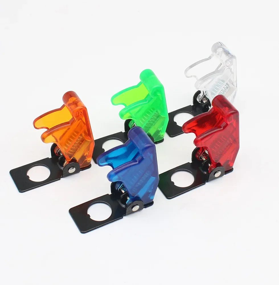 1PCS Auto Car Boat Truck Illuminated Led Toggle Switch's Safety Aircraft Flip Up Cover Guard Red Blue Green Yellow White