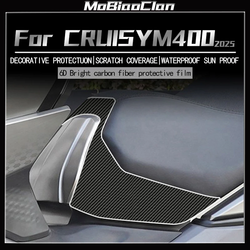 For SYM CRUISYM 400 2025 6D Motorcycle Carbon Fiber Sticker Fuel Tank Sticker Anti Scratch Film Modification Accessories