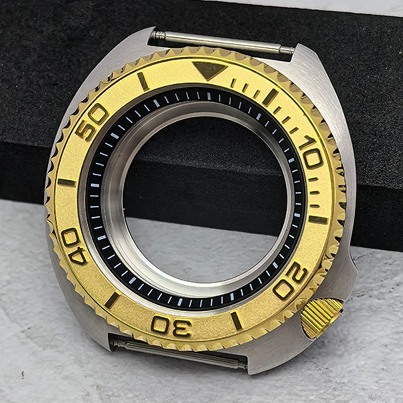 Mod NH35 Case 44MM 6105 6309 Turtle Abalone Case Fits NH38 NH35 NH36 4R 7S Movement 28.5MM Dial Replace Sapphire Glass NH35 Case
