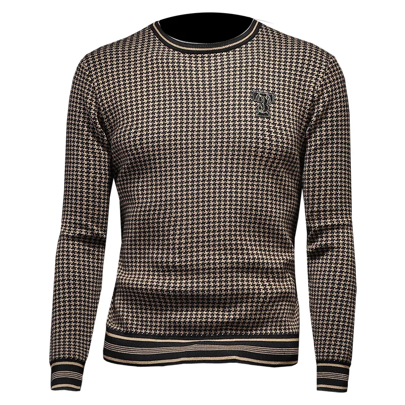 2024 fake model autumn/winter new men's crewneck trend sweater base sweater