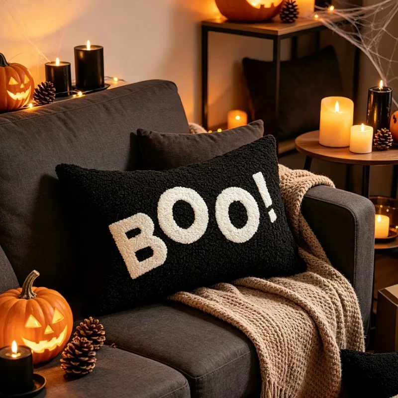 Halloween Pumpkin Funny Throw Pillow Trendy Throw Pillow Ghost Magic Holiday Pillow