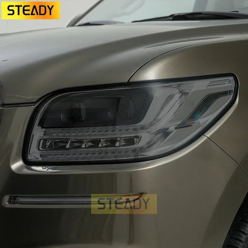 

2 Pcs Car Headlight Protective Film Restoration Transparent Black TPU Sticker For Lincoln Navigator 2018-Present Accessories