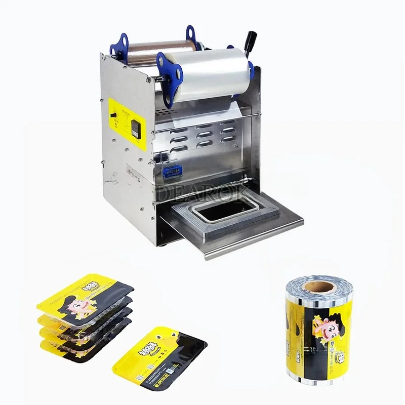1PC Macchina per sigillare scatole per la conservazione degli alimenti cotti Macchina per imballaggio scatole per il pranzo Macchina per sigillare prodotti per alimenti veloci semiautomatica 220V