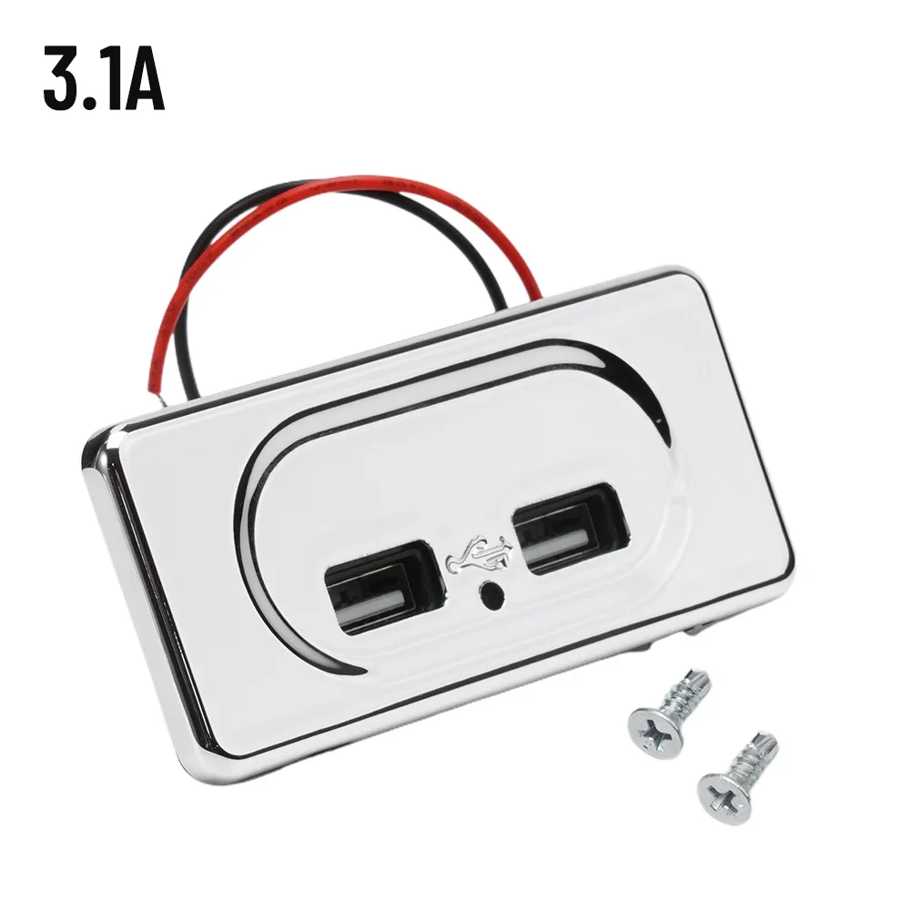 

Dual USB Charger Dual Usb Ports Socket Charger 3.1A 3.5 X 1.6in 3pcs 5V USB Charger For Camper Caravan Motorhome Newest