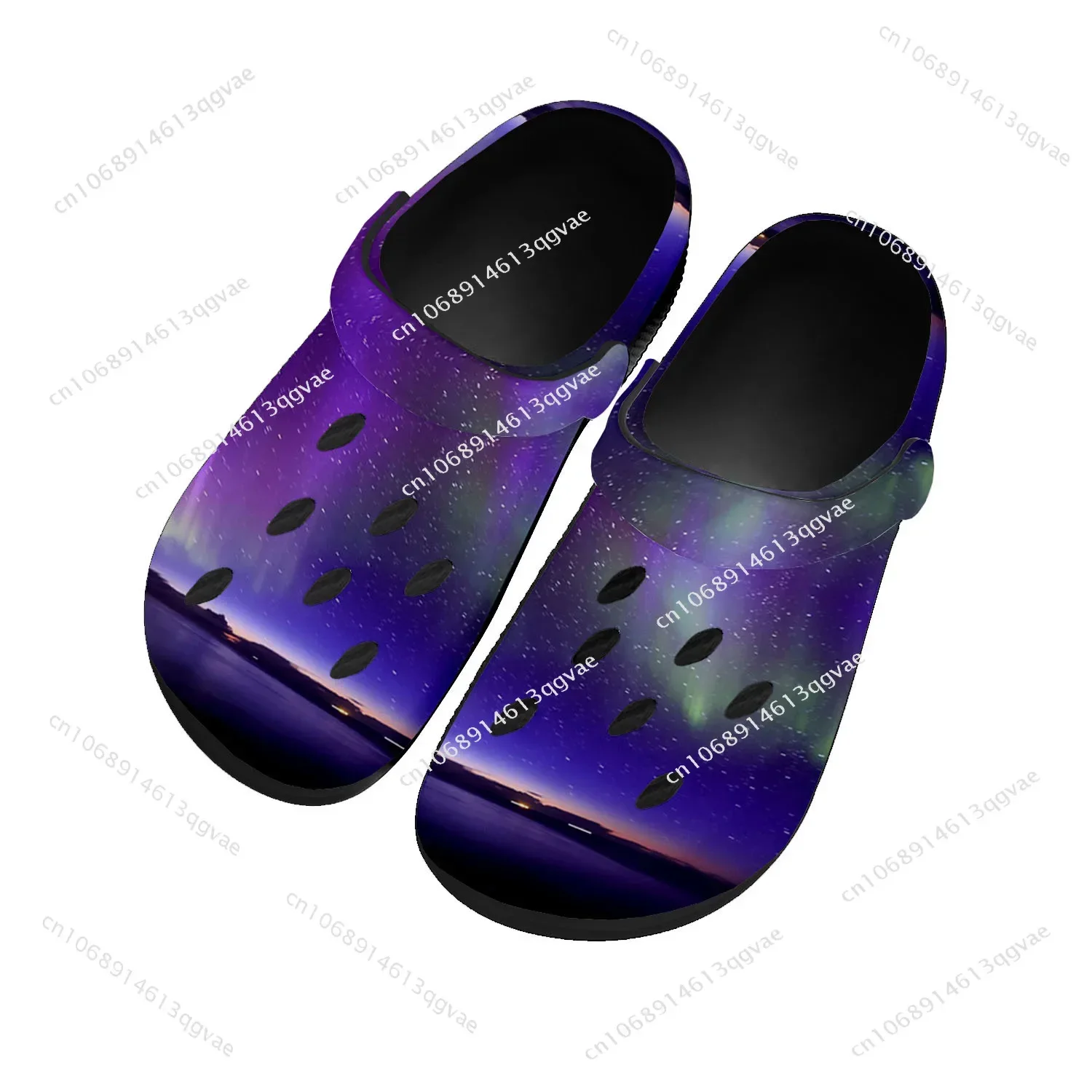 

Northern Lights Home Clog Mens Women Youth Boy Girl Sandals Shoes Garden Custom Made Breathable Shoe Beach Hole Slippers Black