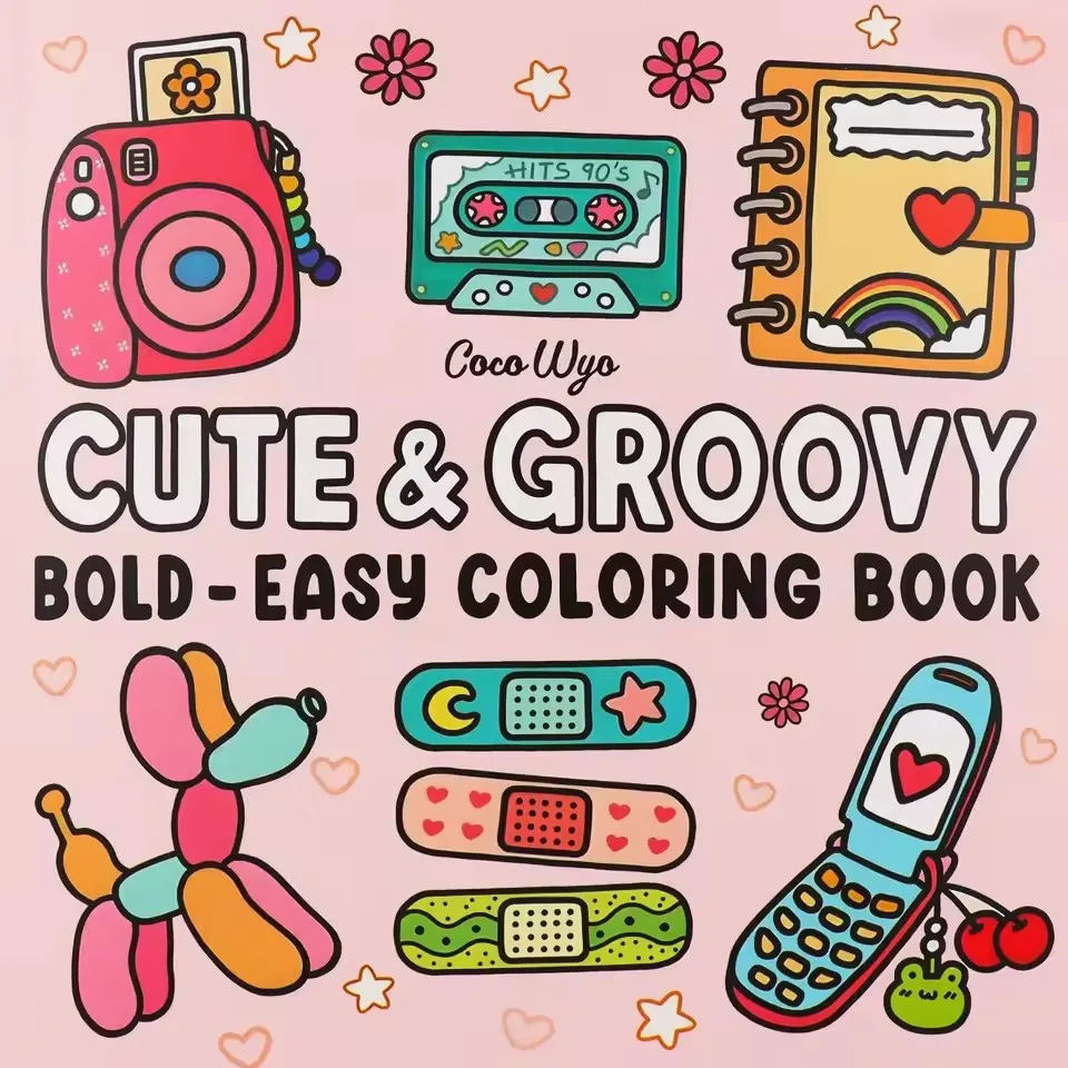 Cute Groovy Coloring Book Halloween Theme Featuring Adorable Creepy Creatures Art Perfect Gift For Adults And Teens