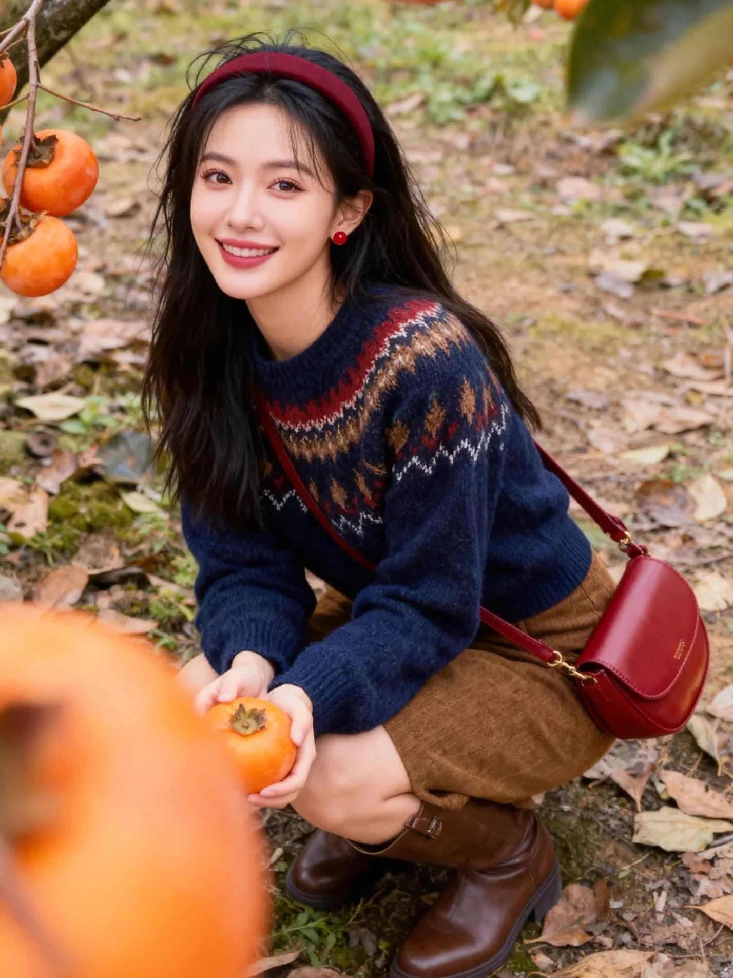 

Autumn Winter Women's Knitted Camere Sweater Island Pattern Cisas Sle Loose Fit Soft And Comfortable round Ne Top