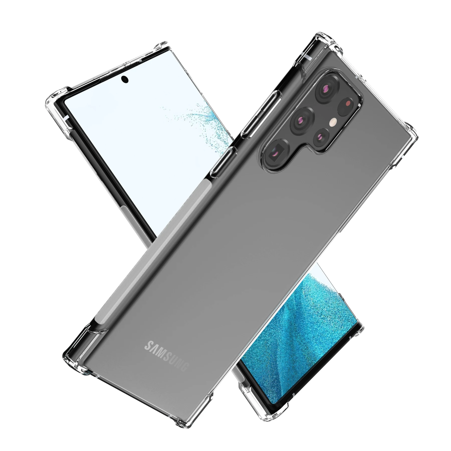 

Case for Galaxy S22/S22 Plus/S22 Ultra 5G Soft TPU Case with Shock-Absorbing Corners Slim Thin Flexible Protective Cover