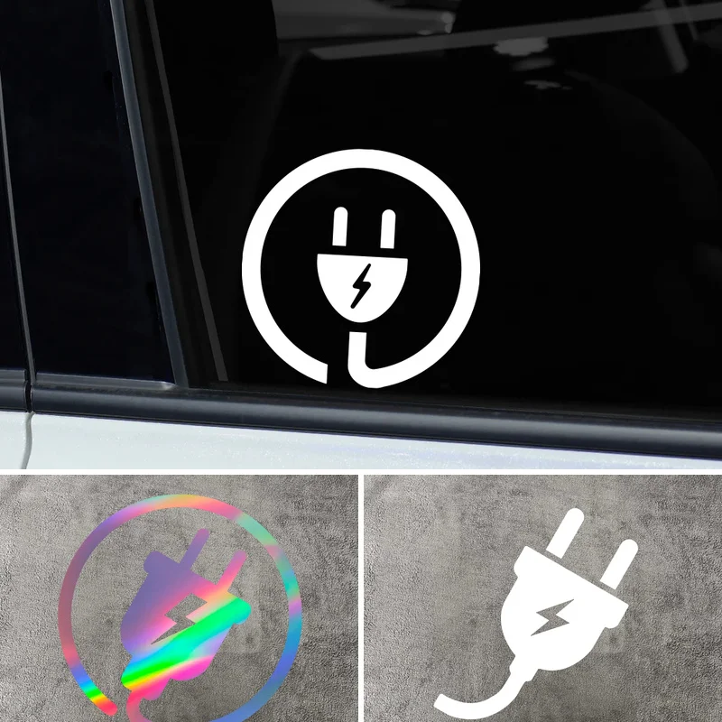 Car Electric Plug Lightning Sticker Charging Port Door Decal Waterproof UV Resistant Vinyl Auto Exterior Styling Accessory
