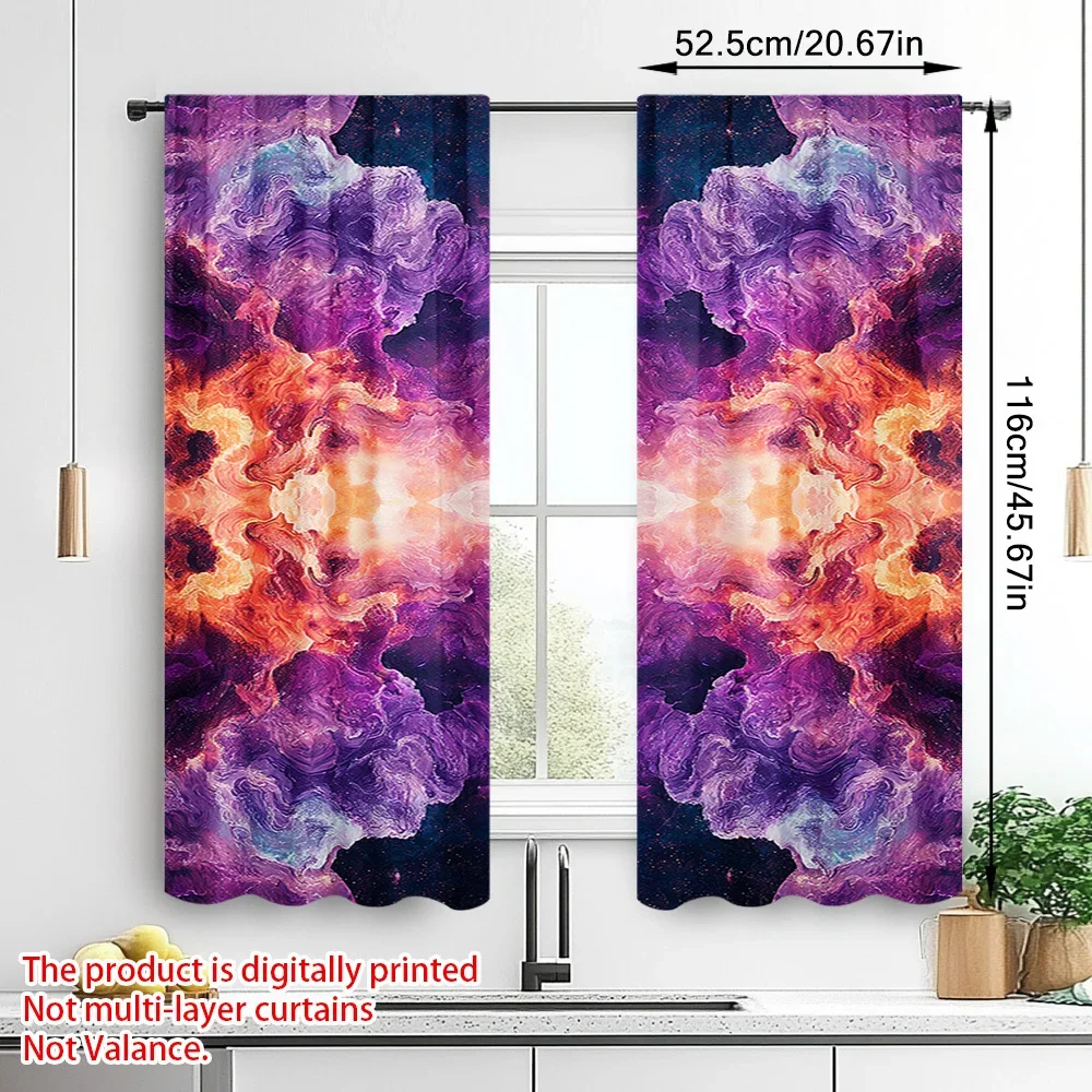 Nebula Vortex Theme Print Drapes Room Darkening Window Curtains for Home Decor,Rod Pocket Blackout Curtains Bedroom