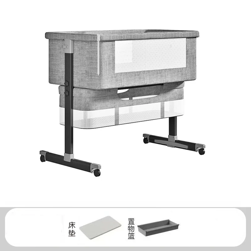 Verplaatsbare opvouwbare splitsing groot bed verstelbare baby shaker bb bed luiertafel