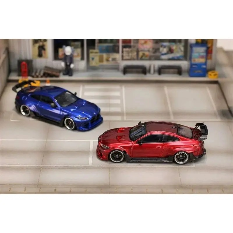 Street W64pon 1/64 BMW M4 G82 Red&Blue Carbon Fiber Diecast Car Model Alloy Simulation Collection Toy Gift For Boys#peetyeee