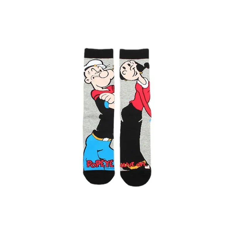 Popeye the Sailors  Cartoon Socks Pure Cotton Male Fashion Trend Tube Socks Adult Sports Socks Children\'s Toy Birthday Gift